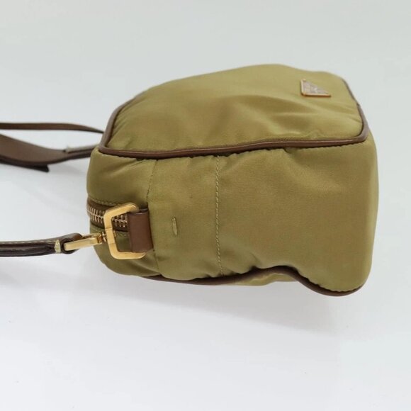 PRADA Shoulder Bag Nylon Beige Gold Auth 138224 - Picture 6 of 16